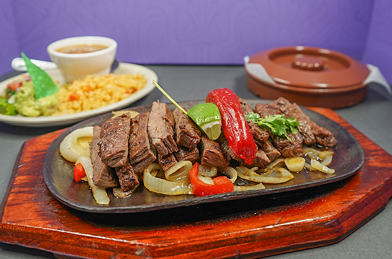 Beef and chicken fajitas