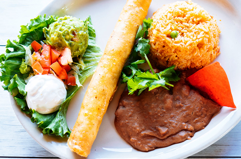 Beef and chicken fajitas